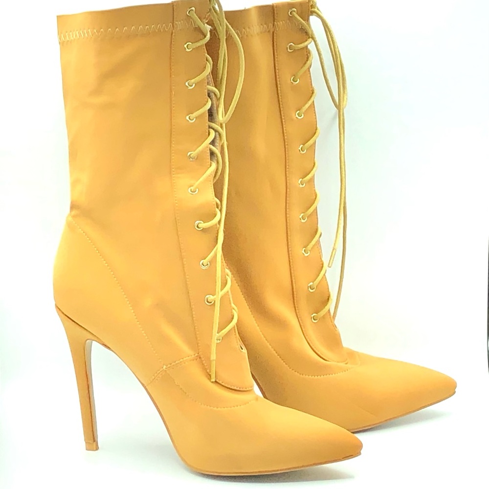 The Loud Factory | Stretchy Lace Up Sexy Heeled Boots